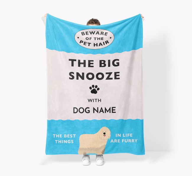 'The Big Snooze' - Personalized Sherpa Fleece Blanket with {breedFullName} Yappicon